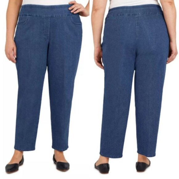 Alfred Dunner Women's Plus Size Stretch Denim Jeans - Short Length Blue 18W NWT - Picture 1 of 6